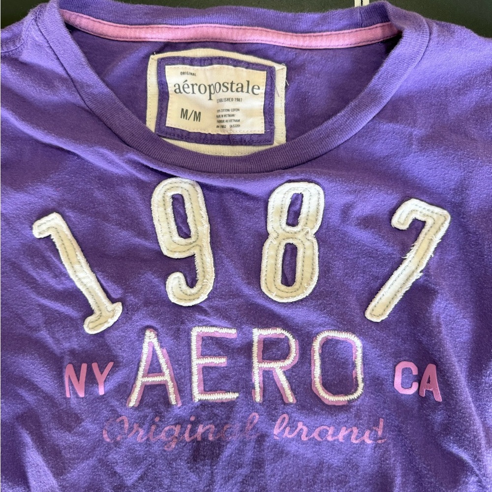 Aeropostale Purple 1987 Graphic Tee - Picture 2 of 3